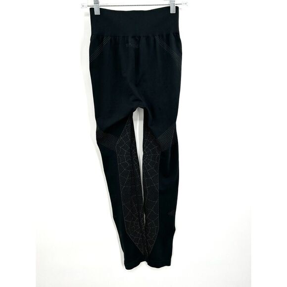 SPYDER Women's Black Spider Web Print Seamless Leggings Size Small / Medium - Picture 2 of 6